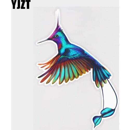 YJZT 11.9×18CM Pretty Hummingbird Animal Car Stickers Creative Body Decoration Accessories 21A-1338