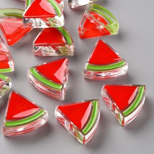 100pcs/lot Transparent Enamel Acrylic Watermelon Beads for Jewelry Making DIY Bracelet Crafts Supplies Accessories Wholesale