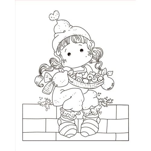 10x8Girl is watching the sky TBig ice cream ransparent Clear Stamps Silicone Seals for DIY scrapbooking photo album Card Making