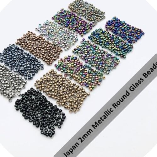 11/0 Metallic Beads DIY Bright Color Electroplated Glass Rice Beads 2mm*1100pcs Necklace Jewelry Making Findings Accessories