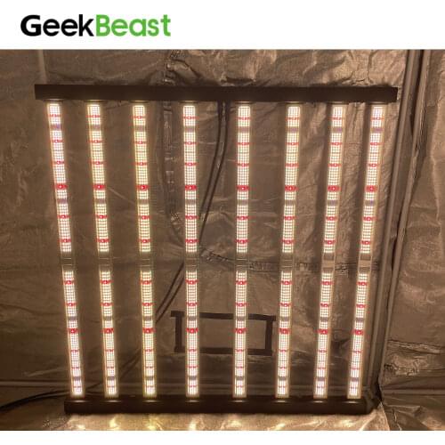 2021 Newest Led Grow Light Bars GeekBeast Plus 630W 8 Bars LM301B/H UV IR 660nm Far Red Meanwell Driver Up To 3.08umol/J