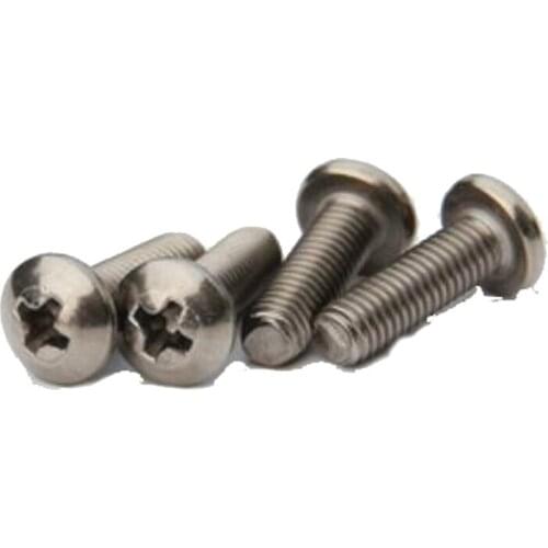 3pcs M1 thread diameter phillips half round head screws Smooth surface titanium bolts nail