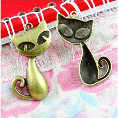 30pcs 39*26MM Antique bronze Fox charm pendants jewelry accessories wholesale ZAKKA animal charms, alloy animal-shaped jewellery