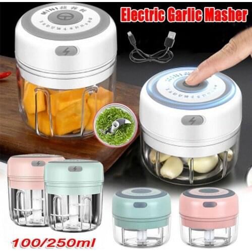 Wireless Portable Electric Crusher 250/100ml Multipurpose USB Rechargeable Mini Electric Vegetables Blender for Kitchen Tool