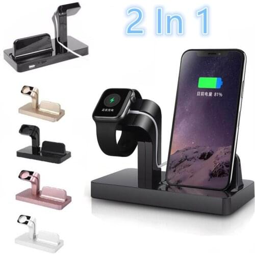 2 IN 1 Wireless Charger Stand For iPhone 11 Pro 7 8 + XS MAX XR X Apple Watch 5 3 4 2 Charging Dock Station Cargador Inalambrico