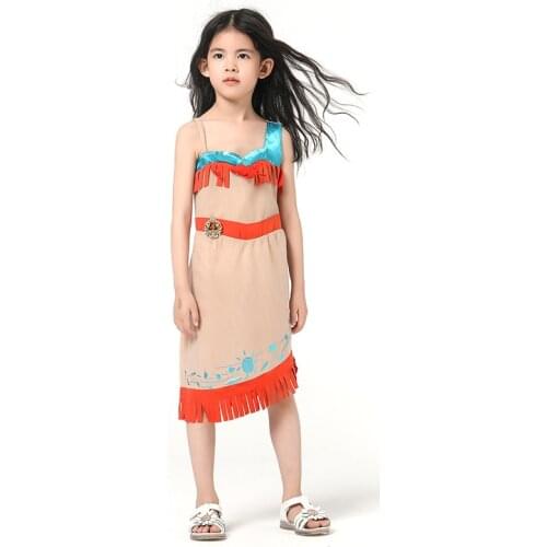 Kids Girls Matoaka Princess Dress Halloween Cosplay Costumes Children Girl Indians Role Play Outfits