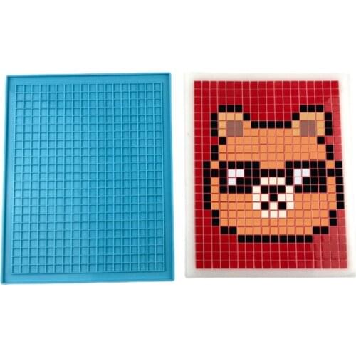 DIY Crafts Pixel Puzzle Coaster Epoxy Resin Mold Cup Mat Casting Silicone Mould