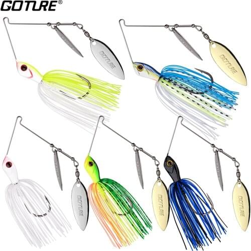 Goture 5pcs/lot ELFIN Best Fishing Lure 20g Spinner bait Double Willow Blades Metal Spoon Jig Head Artificial Spinnerbait