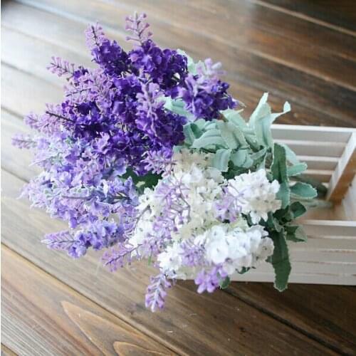 Imitation jewelry European decorative flower flowers, silk flower flower simulation kindergarten single Provence Lavender 10 hea