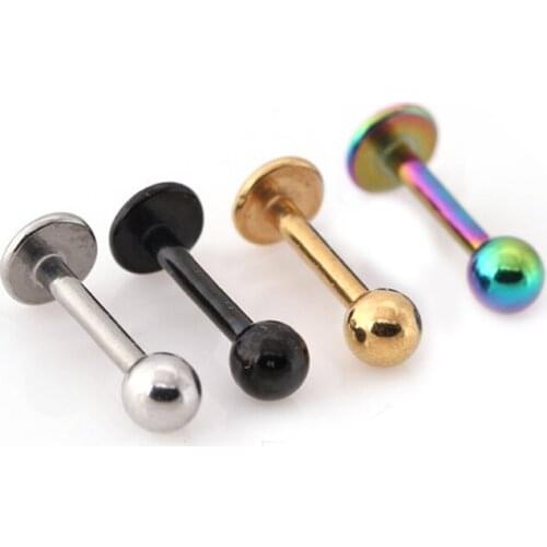 10PCS High Quality Nose Rings Colorful Labret Bar Lip Piercing Stainless Steel Ear Piercings Studs for Men Women Body Jewelry