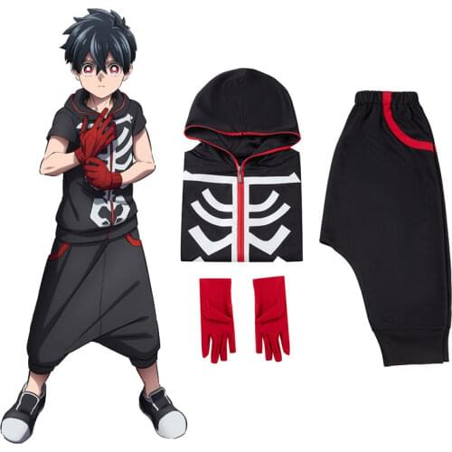 Anime Kemono Jihen Kabane Kusaka Cosplay Costume Top Pants gloves Outfits