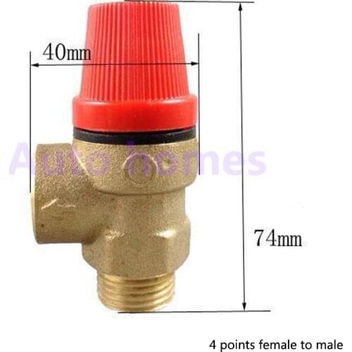 Brass 1/2 and 3/4 inside and outside wire live three-way solar angle valve water heater safety valve tap water leak