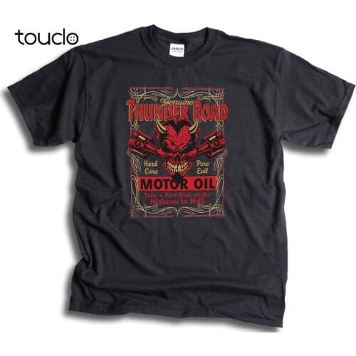 Fashion Hot sale 100% cotton Mens T Shirt Thunder Road Hard Core Highway To Hell Skull Pistons Pure Evil Oil Tee shirt