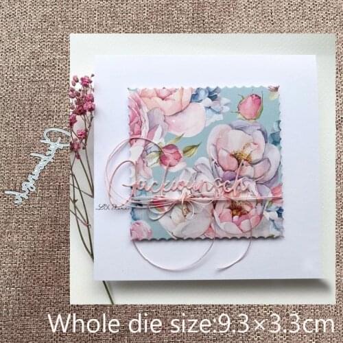 XLDesign Craft Metal stencil mold Cutting Dies German congratulation scrapbook die cuts Album Paper Card Craft Embossing