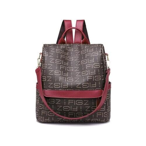 Multi-function double shoulder female bag fashion printing single shoulder diagonal backpack high-capacity schoolbag mochila