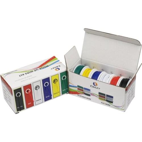 CBAZ 20 AWG 1007 Hook up Wire Kit (Stranded Wire Kit) 20 Gauge 6 colors 19.6 feet Each Electrical Wire 36m