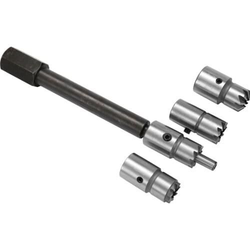 6pc Car Diesel Injector Seat Cutter Set Cleaner Carbon Cutting Tool Auto Diesel Engine Repair Injector Reamer Carbon Remover