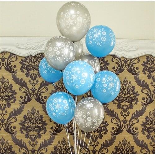 NASTASIA 12inch 30pcs The queen Elsa Snow Latex Printed Balloons Snowflake Toy Ball Wedding Birthday Party Baloon Decoration
