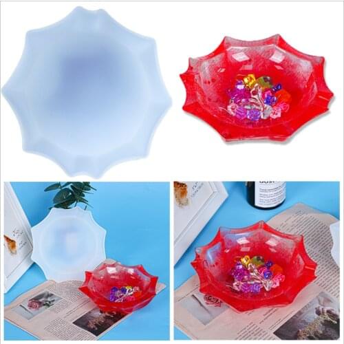 NEW Transparent Silicone Mould Dried Flower Resin Decorative Craft DIY Ten-cornered dish Mold Epoxy Resin Molds For Jewelry