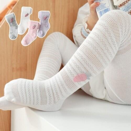 New summer children kids girls pantyhose mesh hollow cotton soft breathable cute pantyhose little virgin toddler baby tights