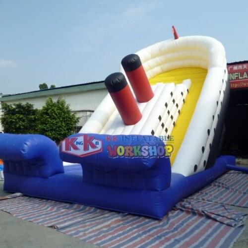 Outdoor Commercial Giant Inflatable Titanic Slide/Factory Ship Inflatable Double Slides/Inflatable Boat Bouncer Slide