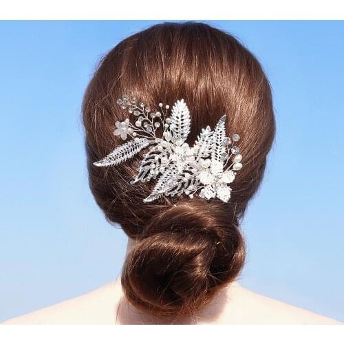 Pearl Flower Feather Hair Clip Headband Head Accessories For Women Bride Headband Hair Jewelry Wedding Decoration For Hair