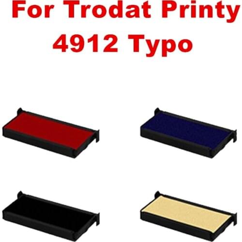 Stamp Pad Ink Pad For Trodat Printy 4912 Typo Self Inking Stamp Rubber Stamp Black Blue Red Blank Color Replacement