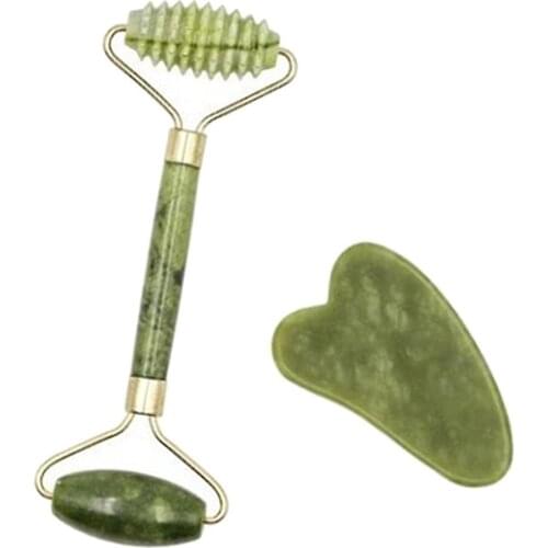 Facial Massage Roller Plate Double/Single Heads Jade Stone Massager Eye Face Neck Thin Lift Relax Massager Slimming Tools