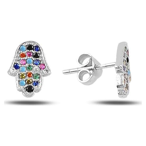 Silver Fatma Main Earrings