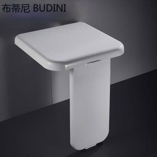 300kg Bearing Folding Bathroom Stool Wall Mounted Toilet Seat Household Shower Room Bath Bench Shoes Footstool Shower Bench