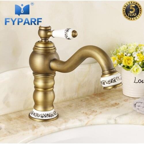 FYPARF Basin Faucet for Bathroom Sink Faucet Single Handle Cold and Hot Water Basin Mixer Waterfall Sink Mixer Tap Bathroom Taps