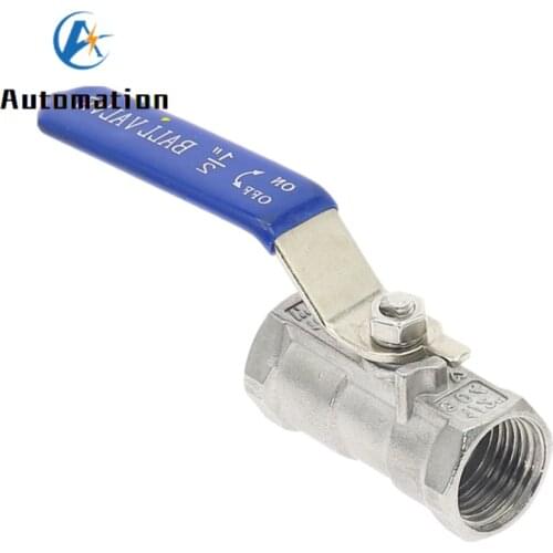 SS 304 Stainless Steel one-piece Ball Valve Female Threaded 1/4" 3/8" 3/4" 1" 1-1/4" Sanitary ON-OFF Ball Valve Straight