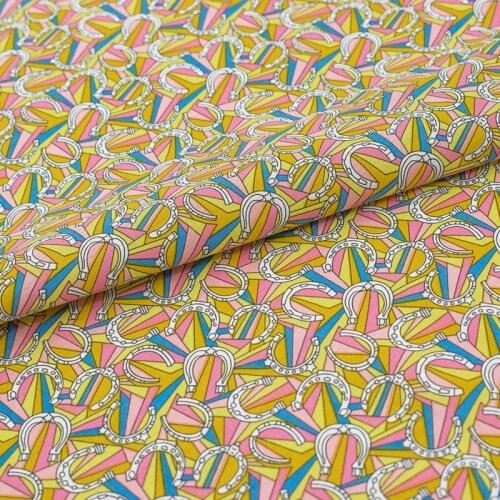 Yellow Geometry Dyeing Pure Cotton Fabric For Dress Tissus Au MÈTre Telas Algodon Estampadas Ткань Для Шитья Sewing Tissu Tela