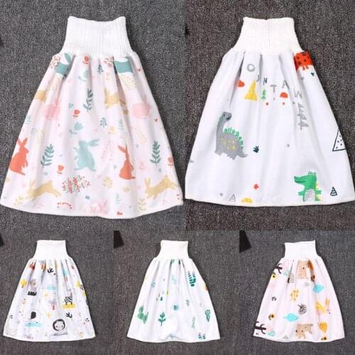 Newborn Baby Waterproof Cotton Training Pants Cloth Colorful Animal Dinosaur Print Diaper Skirt Sleeping Bed Pad Mattress Travel