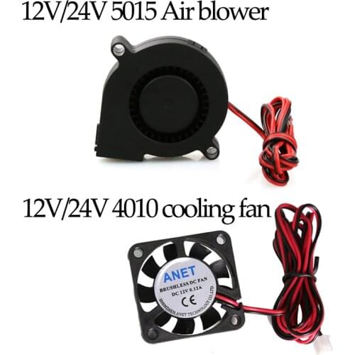 Universal 3D Printer parts Anet A6 A8 DC12/24v radial 5015 Air blower+4010 Ultra-quiet cooling Fan Circuit board for RepRap I3