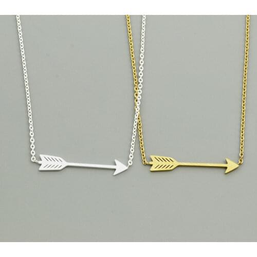 V Attract 2018 Stainless Steel Link Chain Choker Vintage Jewelry Gold Ketting Punk Bijoux Arrows Pendant Necklace for Women Men