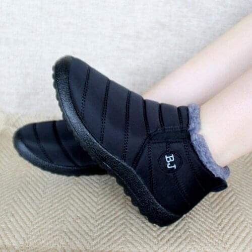 Womens Large-Size Winter Hot-Selling Boots Padded Velvet Short Boots Womens Waterproof Umbrella Cloth Mom Shoes Ankle Boots