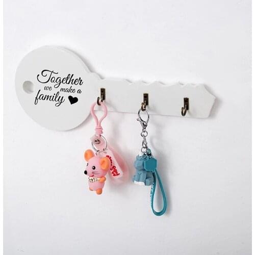 1 Pcs Creative Retro Wood Key Holder Wall Key Shape Hook Storage Rack Hanger Decor Room Hanging Gifts Home Wall Organizer
