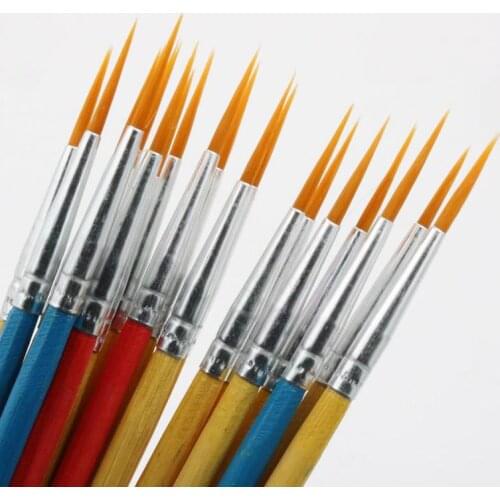 20pcs/Set Long Tail Nylonhair Hook Line Pen Painting Brush Children DIY Art Supplies Tool Art Stationery Watercolor Painting Pen