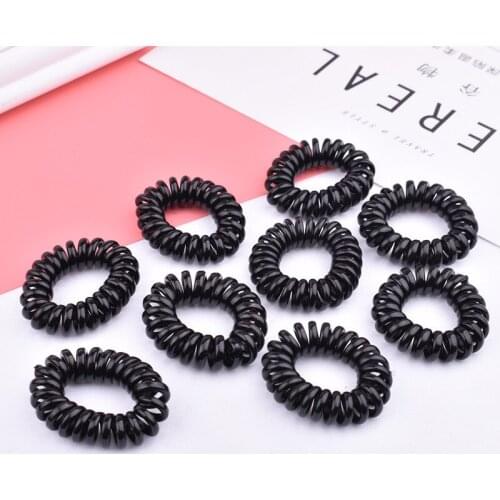 20pcs Fashion Women Black Spiral Hair Head Bands Elastics Bobbles Ties Scrunchies Girls Hair Accessories Jewelry