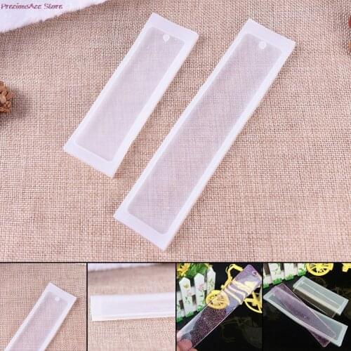 2021 New blank big small rectangle bookmark mold silicone mold mold and hole epoxy resin jewelry Bookmark