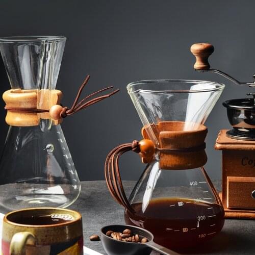 400/600ML High-borosilicate Glass Pour-over Coffee Pots Manual Drip Pot High Temperature Resistant Glass Coffee Maker Coffeeware
