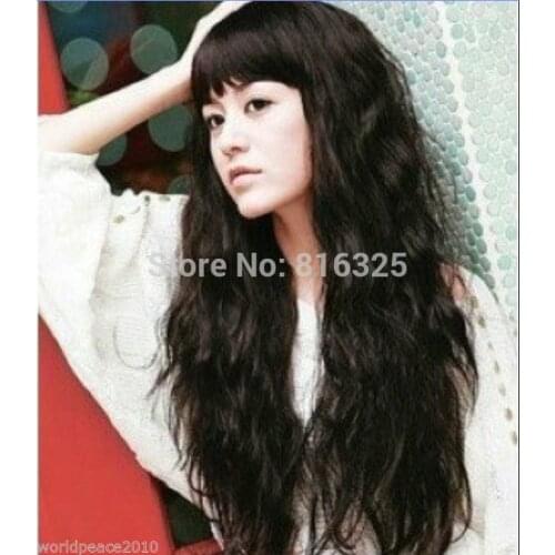 690136>>>Cos black long curly cosplay wig