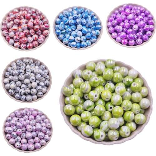 Stripe AB Acrylic Loose Beads DIY Accessories For Jewelry Making Handing Craft Clothing bag Decorati