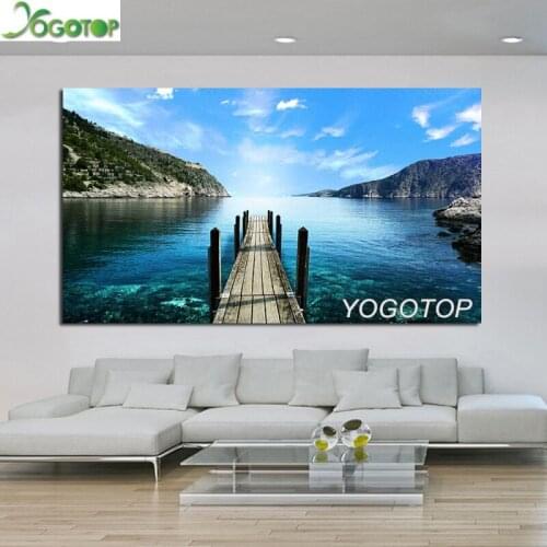 Large Size Mountain and water Landscape 5D Diy Diamond Painting Full Drill mosaic Embroidery Handicraft Wall Art bridge YY1927