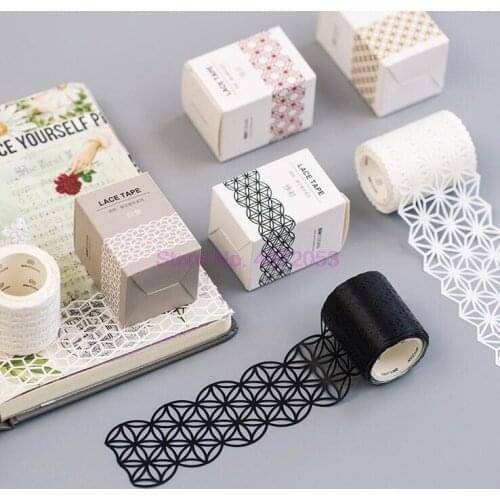 50pcs 4-5cm*5m Hollow Openwork lace washi tape DIY decoration scrapbooking planner masking tape adhesive tape kawaii stationery