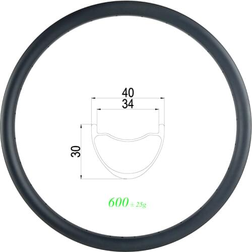 29er 40mm MTB DH tubeless carbon rim hookless 30mm deep 3K UD matte glossy clincher 24H 28H 32H 36H downhill mountain bike wheel
