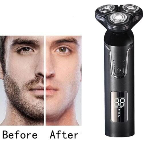 3D Electric Shaver Razor For Men IPX7 Waterproof Wet & Dry Dual Use LCD Display Face Beard Trimmer Shaving Razor Shaving Machine