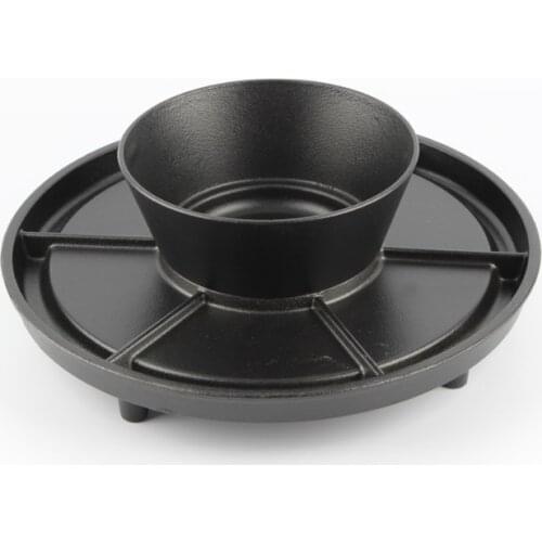 Cast iron pan +soup pot mutton hotpot barbecue Bbq sizzling pan hot pot commercial hotel home Dual purpose open fire baking pan