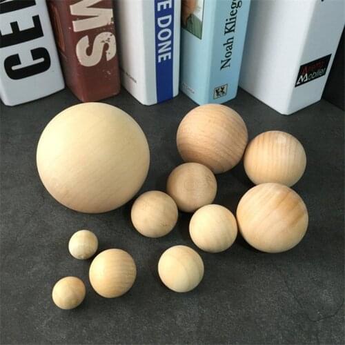 Wooden balls without bore Dia. 50mm/60mm/70mm/80mm Exercise Wooden Ball Durable DIY Painted Exercise Wooden Ball